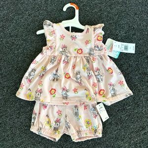NWT Disney Baby Blouse & Short Set - Size 6-9 Months